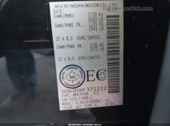 5N1DL1FS4PC375112 2023 INFINITI QX60 Black Vista del compartimento del motor