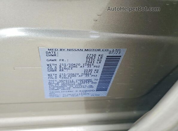 5N1DL1FS8RC330600 2024 INFINITI QX60 Серебряный Вид наклейки с VIN-кодом