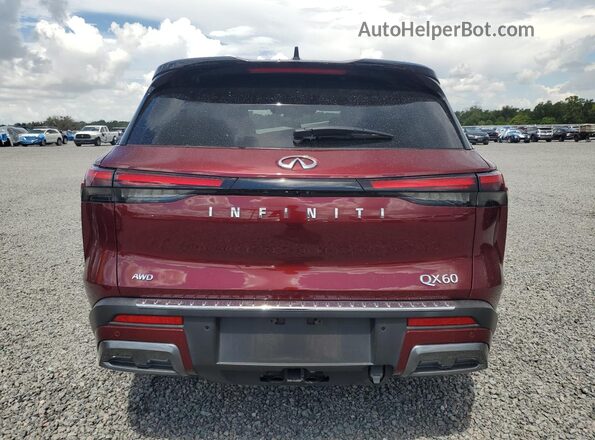 5N1DL1HUXPC330383 2023 INFINITI QX60 Burgundy Vista trasera