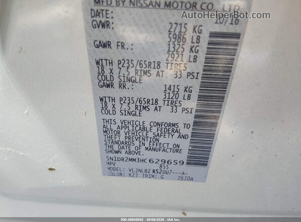 5N1DR2MM3HC629659 2017 NISSAN PATHFINDER Silver Widok komory silnika