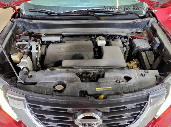5N1DR2MM3JC609353 2018 NISSAN PATHFINDER Burgundy ძრავის განყოფილების ხედი
