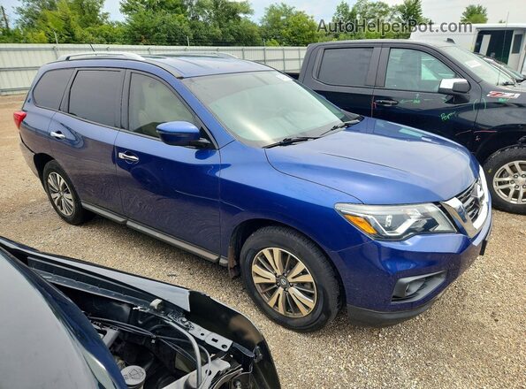 5N1DR2MM6JC614384 2018 NISSAN PATHFINDER Синий Передняя правая четверть