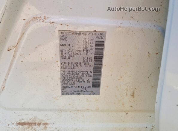 5N1DR2MM7JC611736 2018 NISSAN PATHFINDER White Вид підкапотного простору