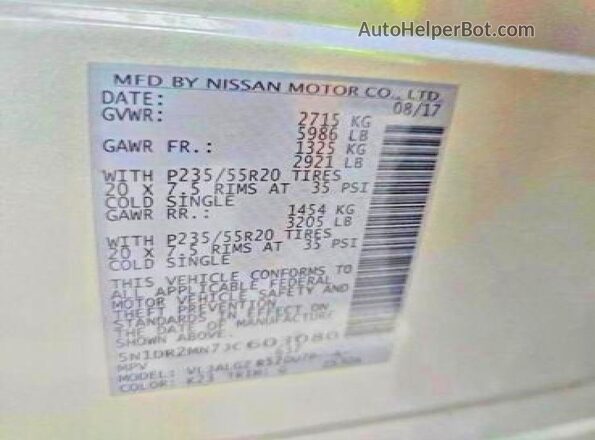 5N1DR2MN7JC603080 2018 NISSAN PATHFINDER Silver Սալոնի հետևի տեսք