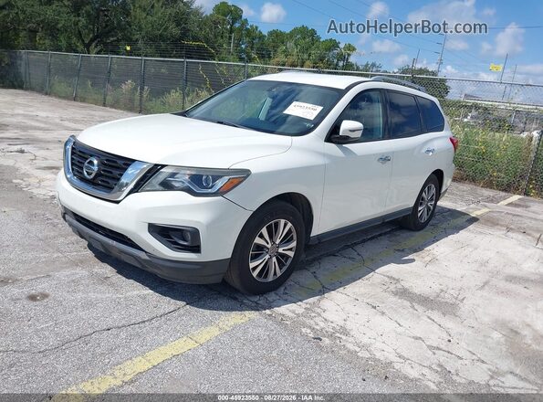 5N1DR2MNXJC634372 2018 NISSAN PATHFINDER White Vista tres cuartos delantera izquierda