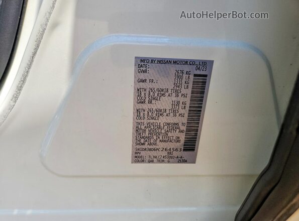 5N1DR3BD6PC264563 2023 NISSAN PATHFINDER Белый Вид подкапотного пространства