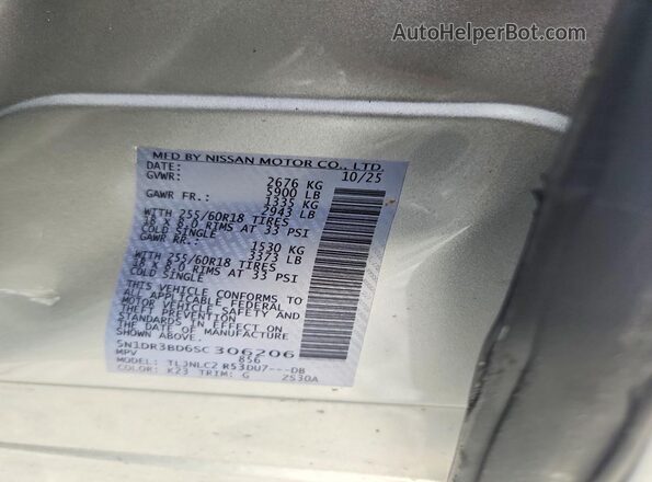5N1DR3BD6SC306206 2025 NISSAN PATHFINDER Silver Vista del compartimento del motor