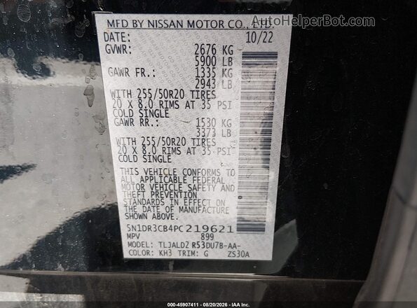 5N1DR3CB4PC219621 2023 NISSAN PATHFINDER Black Vista del compartimento del motor