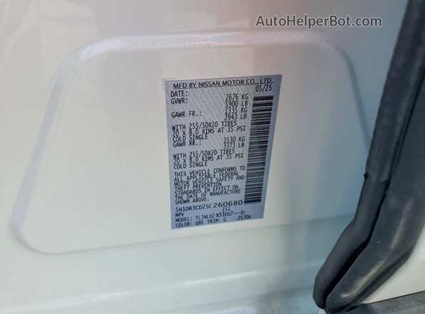 5N1DR3CD2SC260680 2025 NISSAN PATHFINDER White Սալոնի 360 աստիճան տեսք