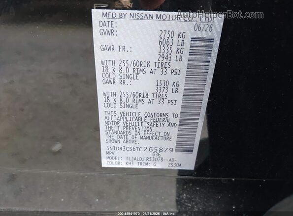 5N1DR3CS6TC265879 2026 NISSAN PATHFINDER Black Vista del compartimento del motor
