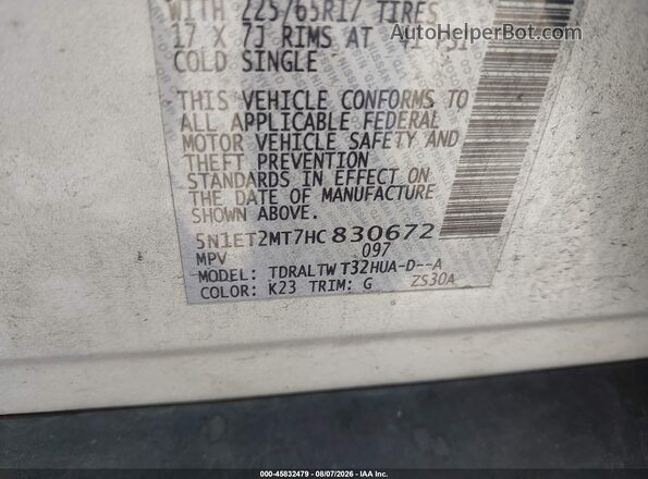 5N1ET2MT7HC830672 2017 NISSAN ROGUE HYBRID Silver Vista del compartimento del motor