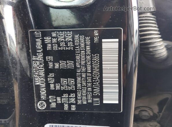 5NMJA3AE0NH005865 2022 HYUNDAI TUCSON Черный Вид подкапотного пространства