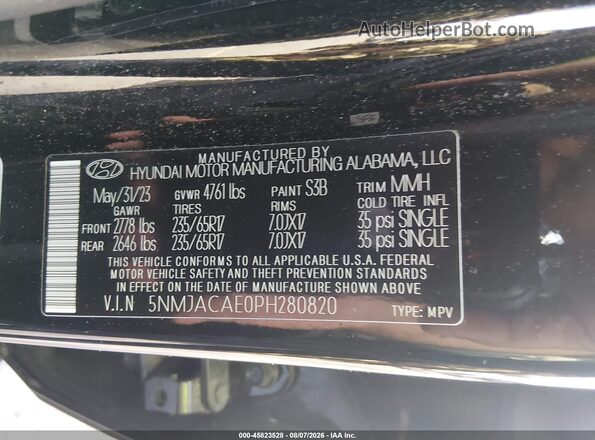 5NMJACAE0PH280820 2023 HYUNDAI TUCSON Black ძრავის განყოფილების ხედი