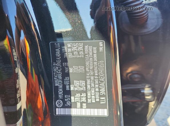 5NMJACAEXPH176576 2023 HYUNDAI TUCSON Black Вид наклейки з VIN-кодом