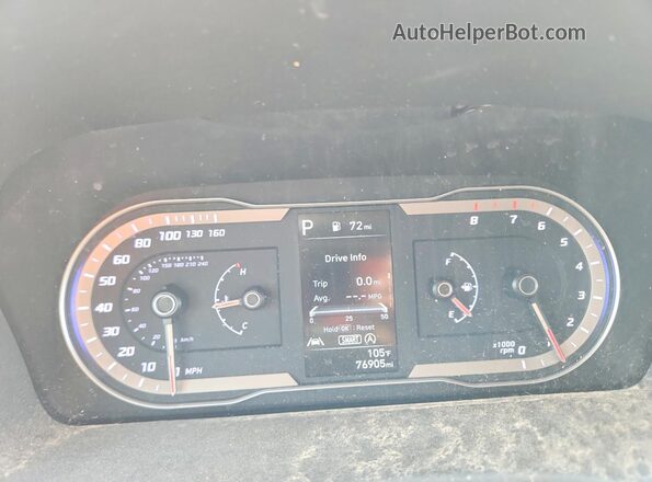 5NMJB3AE1NH148109 2022 HYUNDAI TUCSON Gray Widok zestawu wskaźników