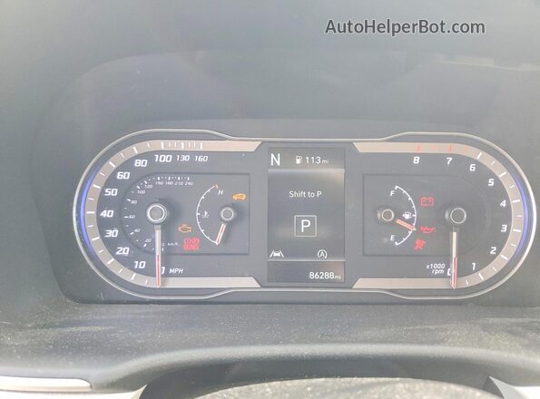 5NMJB3AE2NH028979 2022 HYUNDAI TUCSON Black Widok zestawu wskaźników