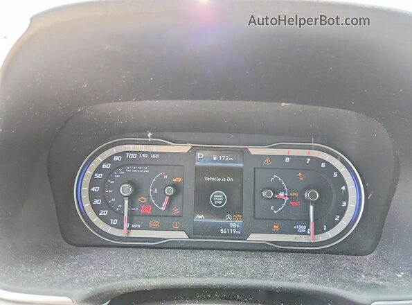 5NMJB3AE5NH085547 2022 HYUNDAI TUCSON Blue Սարքավորումների վահանակի տեսք
