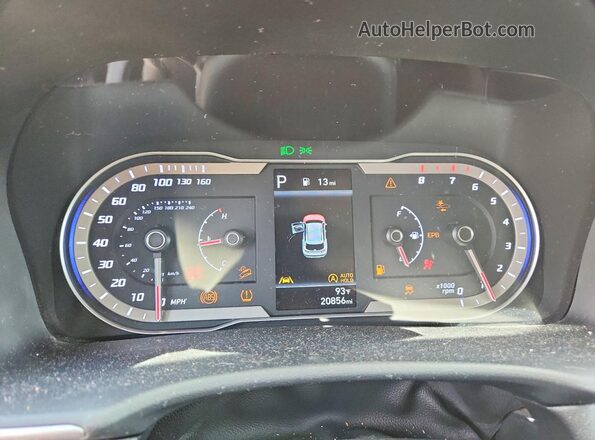 5NMJB3AE6NH155847 2022 HYUNDAI TUCSON White ხელსაწყოთა პანელის ხედი