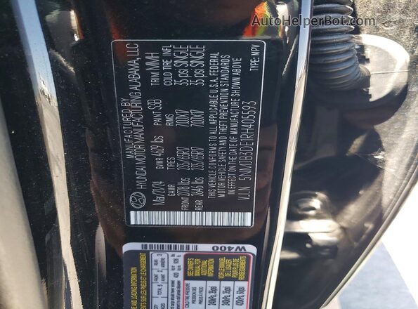 5NMJB3DE1RH405593 2024 HYUNDAI TUCSON Black Շարժիչի բաժամունքի տեսք