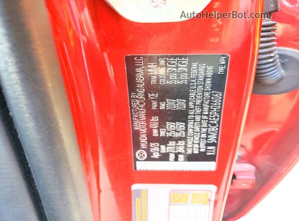 5NMJBCAE5PH266067 2023 HYUNDAI TUCSON Red VIN კოდის სტიკერის ხედი