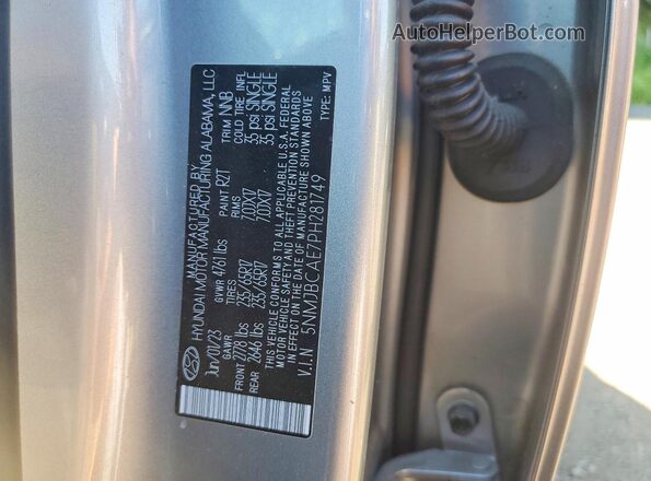 5NMJBCAE7PH281749 2023 HYUNDAI TUCSON Silver Вид наклейки з VIN-кодом