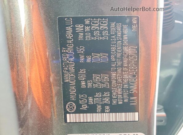 5NMJBCAE8PH257072 2023 HYUNDAI TUCSON Gray 360 interior view