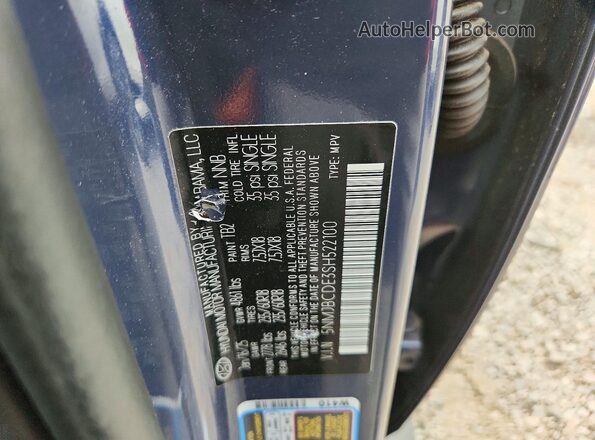5NMJBCDE3SH522100 2025 HYUNDAI TUCSON Blue Вид наклейки з VIN-кодом