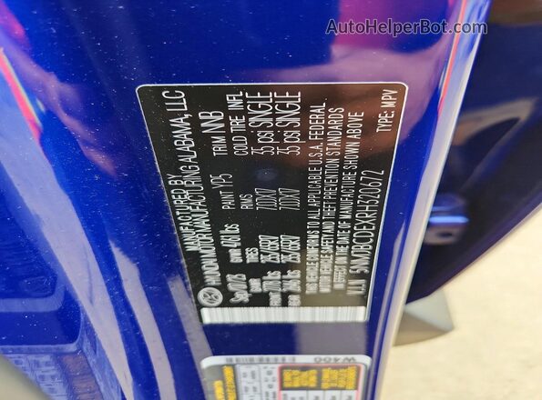 5NMJBCDEXRH320672 2024 HYUNDAI TUCSON Blue Widok komory silnika