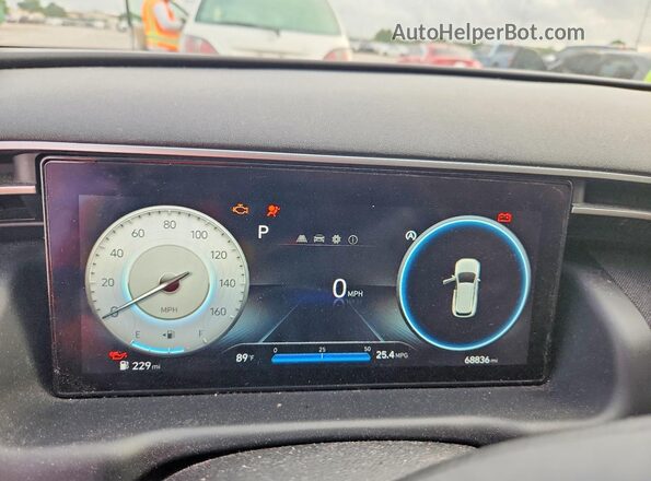 5NMJC3AE2NH021740 2022 HYUNDAI TUCSON Gray ხელსაწყოთა პანელის ხედი