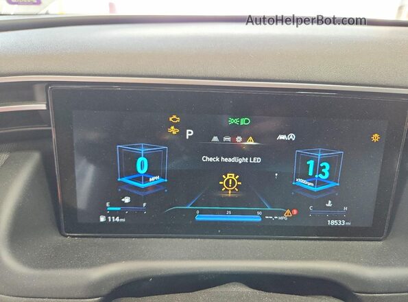 5NMJCCAE0NH013572 2022 HYUNDAI TUCSON White ხელსაწყოთა პანელის ხედი