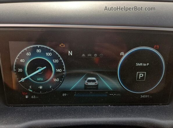 5NMJCCAE5NH013518 2022 HYUNDAI TUCSON Gray Widok zestawu wskaźników
