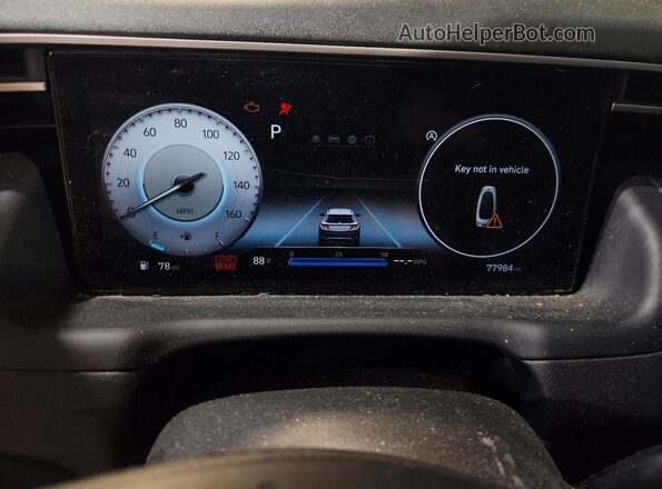 5NMJCCAEXNH030962 2022 HYUNDAI TUCSON Gray Instrument cluster view