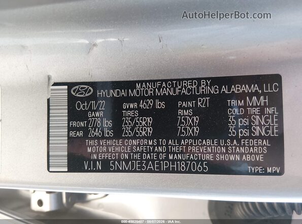 5NMJE3AE1PH187065 2023 HYUNDAI TUCSON Silver Widok komory silnika