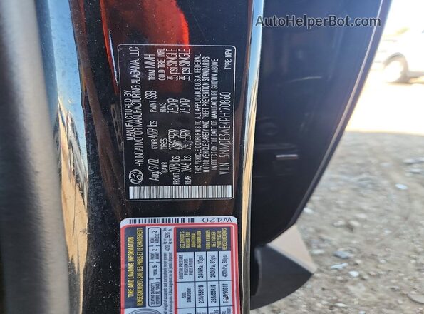 5NMJE3AE4PH170860 2023 HYUNDAI TUCSON Black VIN კოდის სტიკერის ხედი