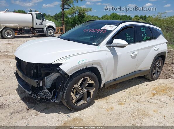 5NMJE3AE5NH005414 2022 HYUNDAI TUCSON White წინა მარცხენა ხედი სამი მეოთხედიდან