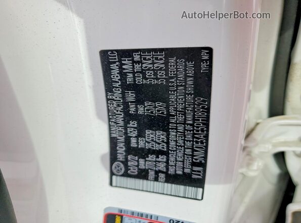 5NMJE3AE5PH189529 2023 HYUNDAI TUCSON White Вид наклейки з VIN-кодом