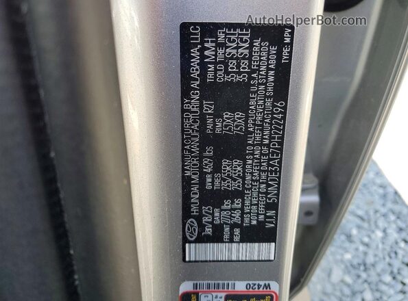 5NMJE3AE7PH222496 2023 HYUNDAI TUCSON Серебряный Вид подкапотного пространства