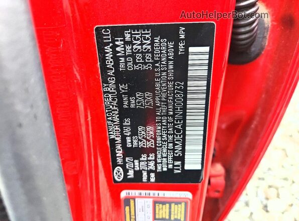 5NMJECAE1NH008732 2022 HYUNDAI TUCSON Красный Вид подкапотного пространства