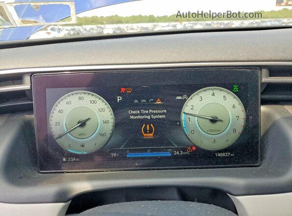 5NMJECAE1NH020587 2022 HYUNDAI TUCSON Blue Widok zestawu wskaźników