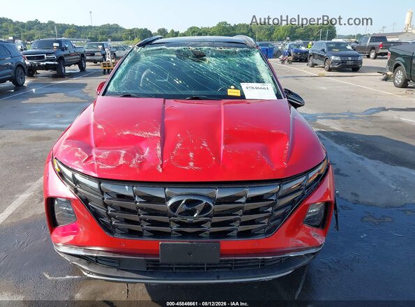 5NMJECAE9NH111350 2022 HYUNDAI TUCSON Red უკანა სალონის ხედი