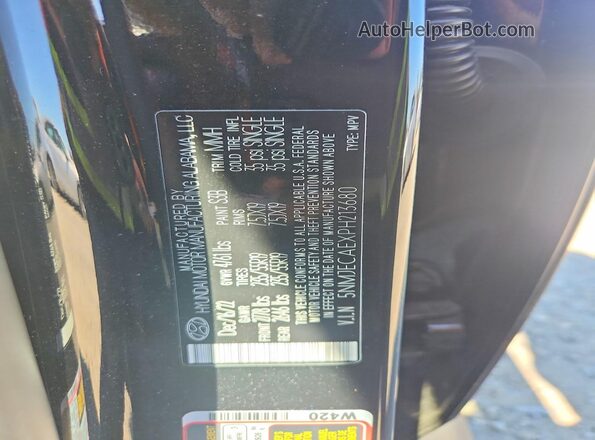 5NMJECAEXPH213680 2023 HYUNDAI TUCSON Black VIN կոդի պիտակի տեսք