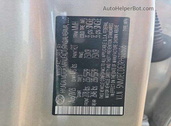 5NMJECDE2RH312606 2024 HYUNDAI TUCSON Silver ძრავის განყოფილების ხედი