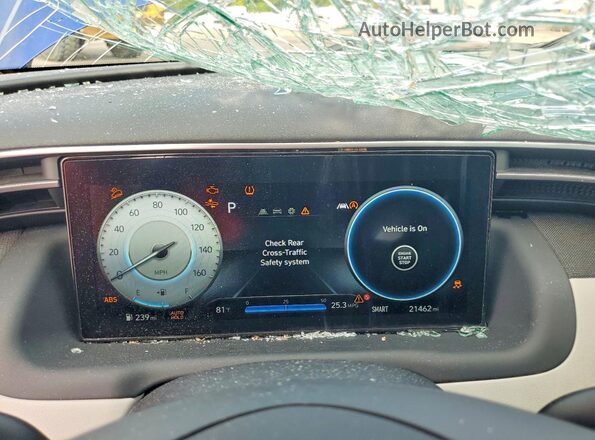 5NMJF3AE0NH052136 2022 HYUNDAI TUCSON Blue Вид щитка приладів