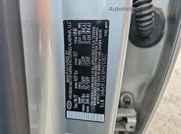 5NMJF3AE3PH212822 2023 HYUNDAI TUCSON Серебряный Вид подкапотного пространства