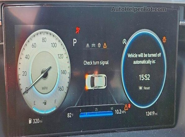 5NMJF3AE5NH001621 2022 HYUNDAI TUCSON Серебряный Вид щитка приборов