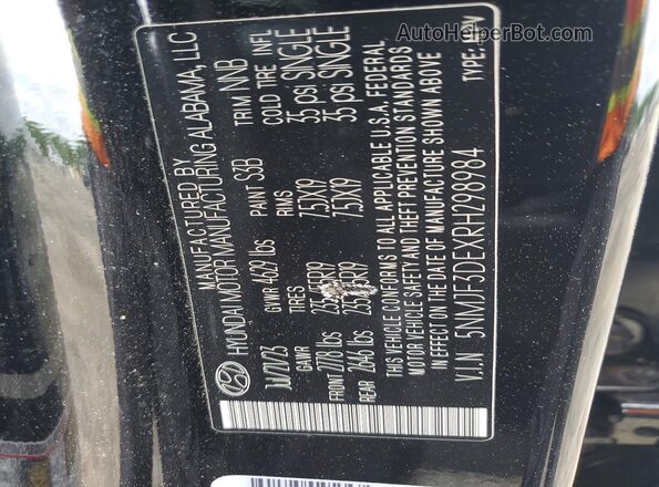 5NMJF3DEXRH298984 2024 HYUNDAI TUCSON Черный Вид подкапотного пространства