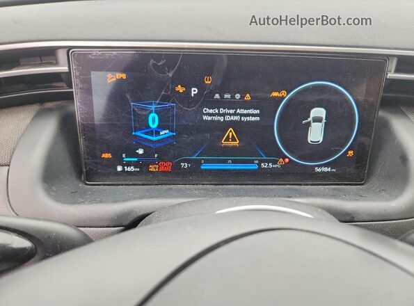 5NMJFCAE0NH115848 2022 HYUNDAI TUCSON Blue Vista del cuadro de instrumentos