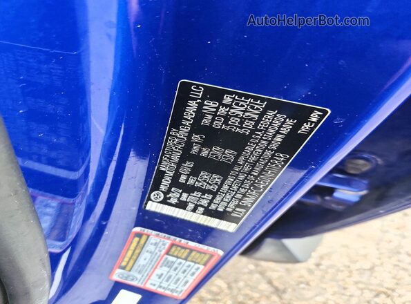 5NMJFCAE0NH115848 2022 HYUNDAI TUCSON Blue Vista de la etiqueta del VIN