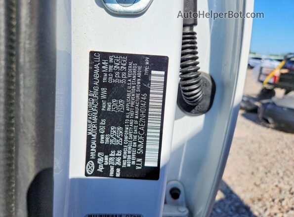 5NMJFCAE2NH014746 2022 HYUNDAI TUCSON White Панорамний вид салону 360°