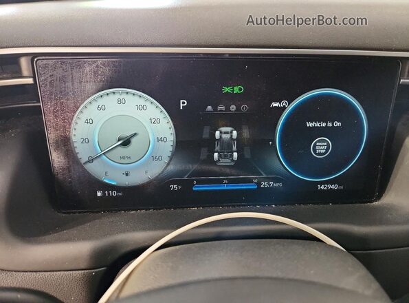 5NMJFCAE7NH031915 2022 HYUNDAI TUCSON Синий Вид щитка приборов